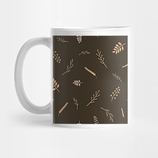 Cream Branches on Dark Green Mug